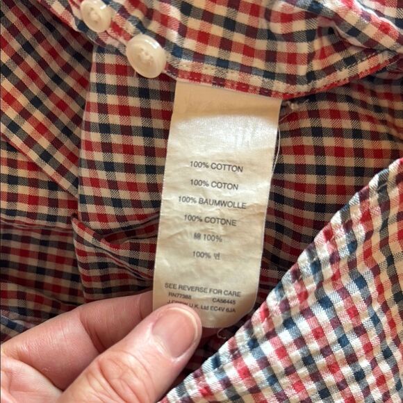 J. Crew Red and Blue Casual Seersucker Button Down Shirt size Medium - Picture 6 of 9